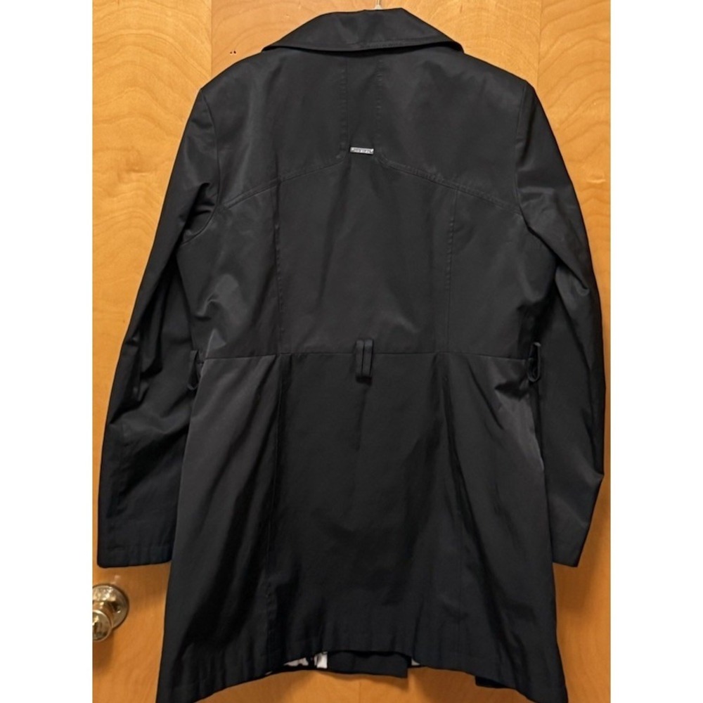 Via Spiga Womens‎ Double Breasted Belted Trench Coat Lined Pockets Black Sz XL - Picture 5 of 15